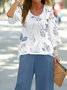 Deux Pièces Ensembles Femmes Décontracté Floral Printemps / Automne Polyester Imprimé Aucune élasticité Ample Top Avec Pantalons T.-N.-L.