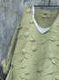 Blouses Décontracté Floral Printemps / Automne Col V Imprimé Micro-élasticité Quotidien Ample Manches Longues pour Femmes