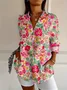 Chemises Décontracté Floral Printemps / Automne Polyester Régulier Droit Boucle Régulier T.-N.-L. pour Femmes