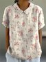 Blouses Femmes Décontracté Floral Été Aucune élasticité Quotidien Demi Manche Col Châle Régulier Régulier