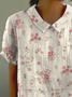 Blouses Femmes Décontracté Floral Été Aucune élasticité Quotidien Demi Manche Col Châle Régulier Régulier