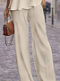 Deux Pièces Ensembles Femmes Décontracté Floral Printemps / Automne Polyester Imprimé Naturel Col Rond Top Avec Pantalons T.-N.-L.