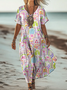 Femmes Motif Cachemire Comme Image Col V Confortable Robe Maxi Rétro