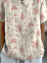 Blouses Femmes Décontracté Floral Été Aucune élasticité Quotidien Demi Manche Col Châle Régulier Régulier
