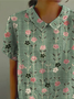 Blouses Décontracté Floral Été Polyester Aucune élasticité Ample Demi Manche Col Châle Régulier pour Femmes