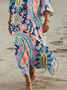 Femmes Motif Cachemire Comme Image Col V Confortable Robe Maxi Rétro