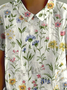 Blouses Décontracté Floral Été Aucune élasticité Quotidien Ample Demi Manche Col Châle Régulier pour Femmes