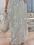 Femmes Floral Comme Image Col V Confortable Imprimé Robe Maxi Décontracté
