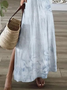 Femmes Floral Comme Image Col V Confortable Imprimé Robe Maxi Décontracté