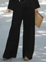 Deux Pièces Ensembles Femmes Décontracté Plain Printemps / Automne Polyester Imprimé Aucune élasticité Ample Manches Longues Droit