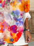 Blouses Femmes Décontracté Floral Printemps / Automne Polyester Micro-élasticité Vacances Manches Longues Régulier Trapèze