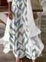 Deux Pièces Ensembles Décontracté Floral Printemps / Automne Imprimé Manches trois quarts Col Rond Régulier Dakota du Sud Robe avec Manteau pour Femmes