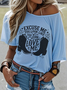 T-shirts Femmes Décontracté Été Far West Coton Ample Manches Courtes Régulier Droit Régulier