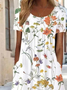 Femmes Floral Comme Image Col Rond Confortable Robe Maxi Décontracté