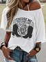 T-shirts Femmes Décontracté Été Far West Coton Ample Manches Courtes Régulier Droit Régulier