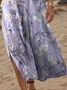 Femmes Floral Comme Image Col V Confortable Robe Maxi Décontracté