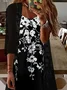 Deux Pièces Ensembles Décontracté Floral Printemps / Automne Imprimé Naturel Micro-élasticité Quotidien Jersey Trapèze pour Femmes
