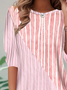 T-shirts Géométrique Simple Été Polyester Micro-élasticité Col Rond Régulier Trapèze Régulier pour Femmes