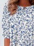 T-shirts Décontracté Floral Printemps / Automne Quotidien Ample Jersey Manches Longues Régulier Non pour Femmes