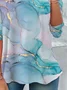 T-shirts Décontracté Abstrait Printemps / Automne Aucune élasticité Ample Jersey Régulier Régulier Non pour Femmes