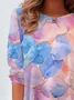 T-shirts Femmes Décontracté Floral Printemps / Automne Aucune élasticité Quotidien Ample Jersey Manches Longues Non