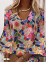 Femmes Floral Comme Image Col V Confortable Imprimé Robe Mi-Longue Décontracté