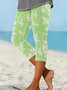Pantalons Femmes Décontracté Floral Été Viscose Aucune élasticité Quotidien Coupe Régulière Corsaire Legging