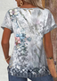 T-shirts Femmes Décontracté Été impression en 3D Micro-élasticité Ample Jersey Manches Courtes Col Rond Régulier