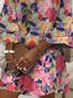Femmes Floral Comme Image Col V Confortable Imprimé Robe Mi-Longue Décontracté