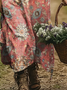 Femmes Floral Comme Image Col V Confortable Robe Maxi Décontracté