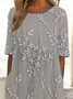 Femmes Floral Comme Image Col Rond Confortable Imprimé Robe Maxi Décontracté