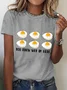 T-shirts Femmes Art Été PÂQUES (Œuf) Coton Ample Manches Courtes Col Rond Régulier Régulier