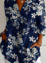 Chemises Femmes Décontracté Floral Printemps / Automne Polyester Léger Aucune élasticité Coupe Régulière Régulier Col de Chemise