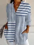 Chemises Géométrique Décontracté Printemps / Automne Polyester Quotidien Ample Droit Régulier Col de Chemise pour Femmes