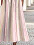 Femmes Rayé Comme Image Col Rond Confortable Robe Maxi Décontracté