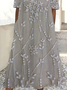 Femmes Floral Comme Image Col Rond Confortable Imprimé Robe Maxi Décontracté