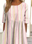 Femmes Rayé Comme Image Col Rond Confortable Robe Maxi Décontracté