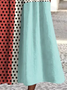 Femmes Bloc de Couleur Comme Image Col Rond Confortable Robe Maxi Décontracté