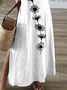 Femmes Floral Blanc Col V Confortable Imprimé Robe Maxi Décontracté