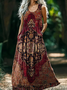 Femmes Ethnique Géométrie Comme Image Col V Confortable Robe Maxi Rétro