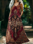Femmes Ethnique Géométrie Comme Image Col V Confortable Robe Maxi Rétro