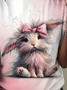 T-shirts Femmes Décontracté Été PÂQUES (lapin) Micro-élasticité Vacances Ample Jersey Manches Courtes Droit