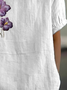 Blouses Femmes Simple Floral Été Coton Quotidien Ample Demi Manche Régulier Régulier