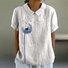Blouses Simple Été Pissenlit Polyester Aucune élasticité Col Châle Régulier Droit Régulier pour Femmes