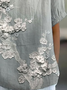 Chemises Décontracté Floral Été Polyester Imprimé Aucune élasticité Manches Courtes Régulier Droit pour Femmes
