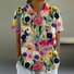 Blouses Simple Floral Été Quotidien Ample Demi Manche Col Châle Droit Régulier pour Femmes