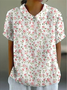 Blouses Décontracté Floral Été Polyester Aucune élasticité Demi Manche Régulier Droit Régulier pour Femmes