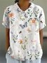 Blouses Imprimé d'Animal Décontracté Été Polyester Aucune élasticité Quotidien Demi Manche Régulier Droit pour Femmes