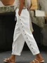 Pantalons Décontracté Plain Printemps / Automne Naturel Aucune élasticité Quotidien Ample Droit Pantalon baggy pour Femmes