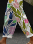 Pantalons Femmes Décontracté Floral Printemps / Automne Polyester Naturel Aucune élasticité Ample Droit Régulier